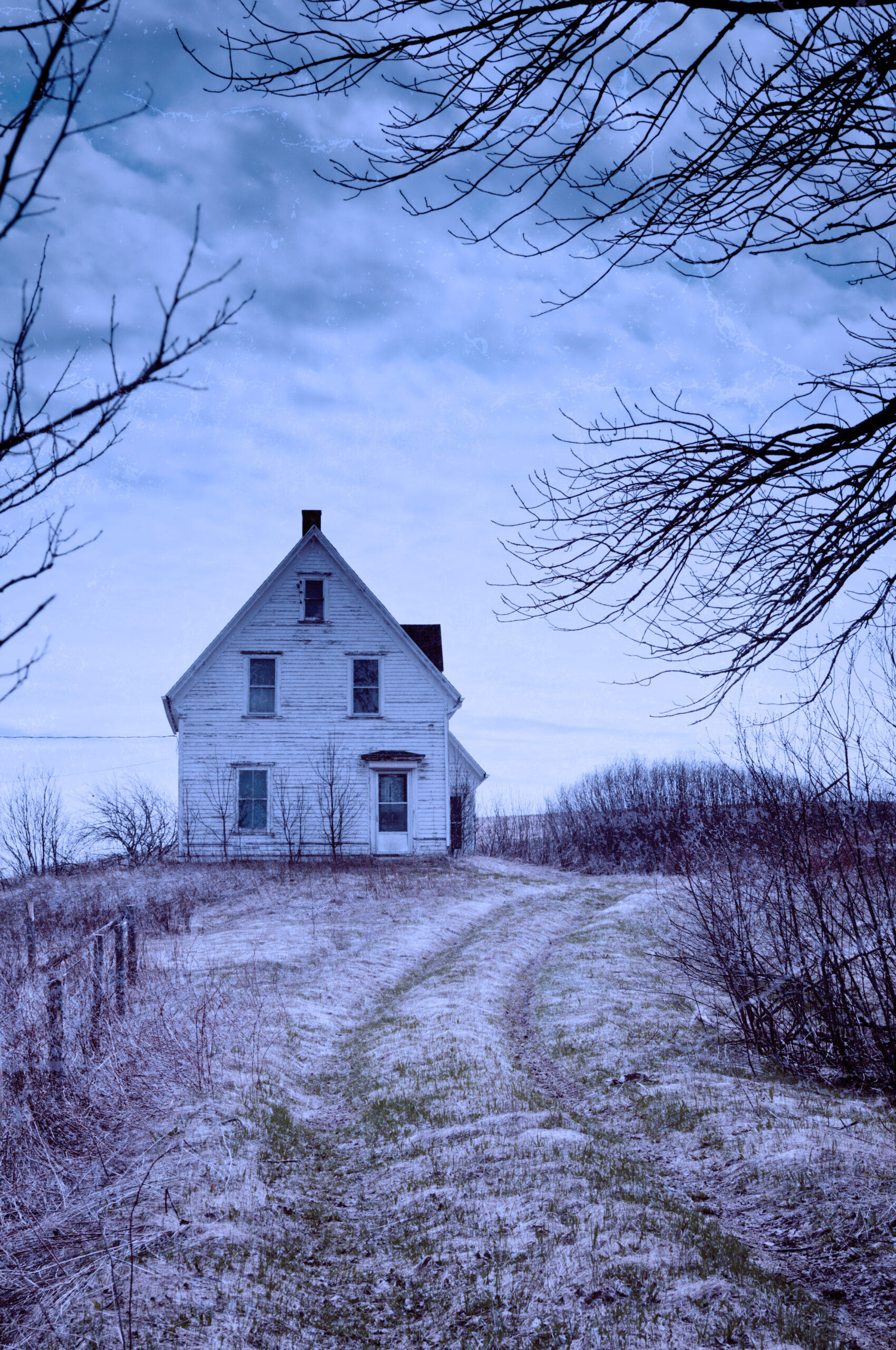 creepy old house on a hill